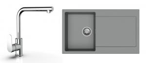 K-StrongSinks S3 Set dřez Zala 860x500mm granit šedá + Baterie  Stréva chrom