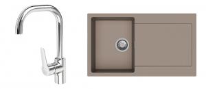 K-StrongSinks S3 Set dřez Zala 860x500mm granit béžová + Baterie Garonne chrom