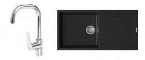 K-StrongSinks S3 Set dřez Zala 1000x500mm granit černá + Baterie Garonne chr.