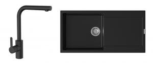 K-StrongSinks S3 Set dřez Zala 1000x500mm granit černá + Baterie Ipoly černá