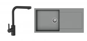 K-StrongSinks S3 Set dřez Zala 1000x500mm granit šedá + Baterie Ipoly černá