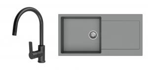 K-StrongSinks S3 Set dřez Zala 1000x500mm granit šedá + Baterie Loira černá