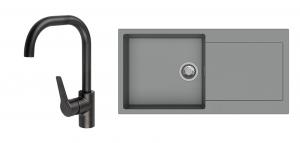 K-StrongSinks S3 Set dřez Zala 1000x500mm granit šedá + Baterie Garonne černá