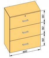K-BBP kartotéka typ R3 pro vnitřní šířku 762/390 mm výška 1076mm bez tlumení