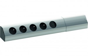 BACHMANN 923.011 elektrická zásuvka Casia, 4x 230V Francouzská vypínač aluminium