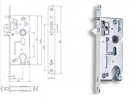 HOBES K 106A zámek pro posuvné dveře 72/60 PZ