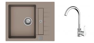 K-StrongSinks S3 Set dřez Vardar 615x500mm granit béžová + Baterie Seina chrom