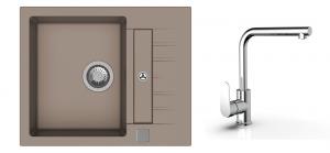 K-StrongSinks S3 Set dřez Vardar 615x500mm granit béžová + Bater.  Stréva chrom