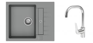 K-StrongSinks S3 Set dřez Vardar 615x500mm granit šedá + Baterie Garonne chrom