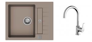 K-StrongSinks S3 Set dřez Vardar 615x500mm granit béžová + Baterie Rhona chrom
