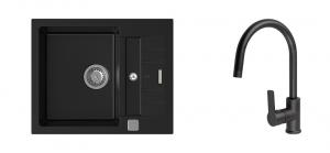 K-StrongSinks S3 Set dřez Vardar 615x500mm granit černá + Baterie Loira černá