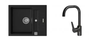 K-StrongSinks S3 Set dřez Vardar 615x500mm granit černá + Bater. Garonne černá