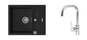 K-StrongSinks S3 Set dřez Vardar 615x500mm granit černá + Bater. Garonne chrom