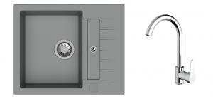 K-StrongSinks S3 Set dřez Vardar 615x500mm granit šedá + Baterie Seina chrom