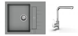 K-StrongSinks S3 Set dřez Vardar 615x500mm granit šedá + Baterie  Stréva chrom