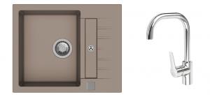 K-StrongSinks S3 Set dřez Vardar 615x500mm granit béžová + Bater. Garonne chrom