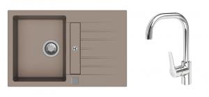 K-StrongSinks S3 Set dřez Vardar 780x500mm granit béžová + Baterie Garonne chr.