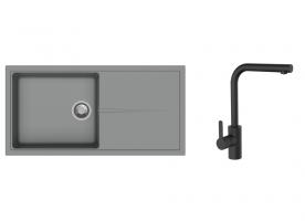 K-StrongSinks S3 Set dřez Labe 1000x500mm granit šedá + Baterie Ipoly černá