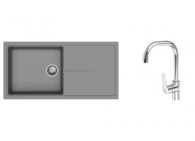 K-StrongSinks S3 Set dřez Labe 1000x500mm granit šedá + Baterie Garonne chrom
