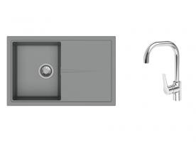 K-StrongSinks S3 Set dřez Labe 780x500mm granit šedá + Baterie Garonne chrom