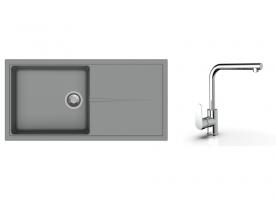 K-StrongSinks S3 Set dřez Labe 1000x500mm granit šedá + Baterie  Stréva chrom
