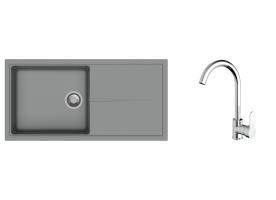 K-StrongSinks S3 Set dřez Labe 1000x500mm granit šedá + Baterie Seina chrom