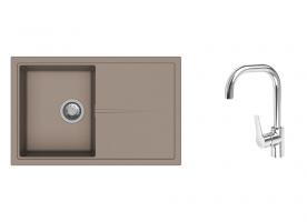 K-StrongSinks S3 Set dřez Labe 780x500mm granit béžová + Baterie Garonne chrom