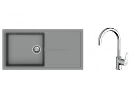 K-StrongSinks S3 Set dřez Labe 1000x500mm granit šedá + Baterie Rhona chrom