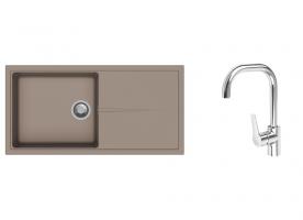 K-StrongSinks S3 Set dřez Labe 1000x500mm granit béžová + Baterie Garonne chrom