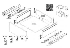 K-HETTICH komplet AvanTech YOU 187/400, antracit, 40 kg, A/SiSy, hmoždinka