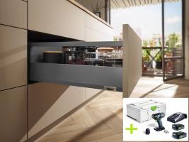 K-BLUM set Merivobox 500mm/40kg Orion šedá OG-M Inserta +FESTOOL TXS 12 2,5 Plus