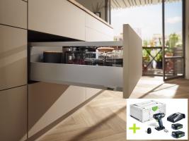 K-BLUM set Merivobox 500mm/40kg Indium šedá IG-M vrut + FESTOOL TXS 12 2,5 Plus