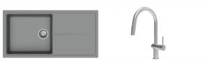 K-StrongSinks S3 Set dřez Labe 1000x500mm granit šedá + Baterie Neris celonerez