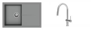 K-StrongSinks S3 Set dřez Labe 780x500mm granit šedá + Baterie Neris celonerez
