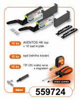 K-BLUM 10xAventos HK 22K2500T Eclipse čern,TIP-ON, čelní kování, krytky+3x dárek
