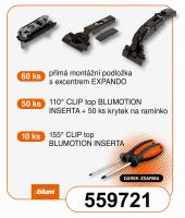 K-BLUM Závěs na Inserta 110°+155°(50+10), podložka a krytka (60+50) ONYX+2xdárek