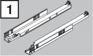 BLUM 560H3500C Tandem celovýsuv 350mm/30kg Blumatic