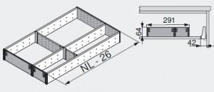 BLUM ZSI.550FI3 Orga Line příborník 550 nerez