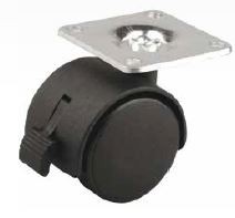 StrongCastors kolečko 30mm plotnička brzda černá