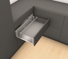 K-BLUM Legrabox, zásuvka C free 500mm/70kg, Tip-on, šedá, vrut