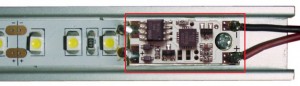 StrongLumio LED vypínač/stmívač do profilu 12/24V, modrá kontrolka