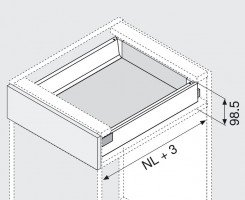 K-BLUM set Antaro, zásuvka M 500mm/30kg, Blumotion/TOB, šedá, Inserta