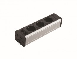 Versatek elektrická zásuvka 3x 230V Francouzská + 2x RJ45 hliník