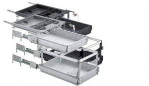 HETTICH 9111141 sada kontejner s plnovýsuvy s přesahem P2O 392x530 mm černá