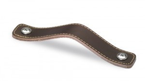 HETTICH 9071837 Úchytka NICA 158/128 mm Tmavě hnědá kůže