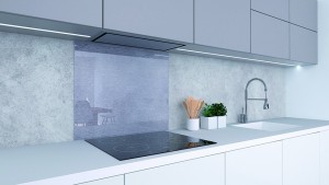 Zástěna sporáková 600x700mm efekt broušený hliník