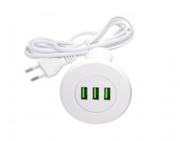 StrongPower USB nabíječka, 3x nabíjecí výstupy, bílá
